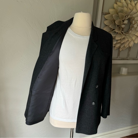 Pendleton Womens Vintage Wool Dark Grey Double-Brest Blazer Size 14 - Picture 3 of 14